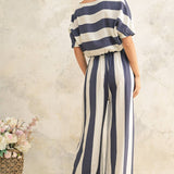 Thick Striped Wide Leg Trousers