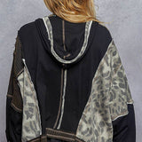 Floral Panel Knit Hoodie