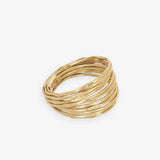 Morgan Brass Multi-Layer Organic Textured Ring 18k Size 8 Wholesale
