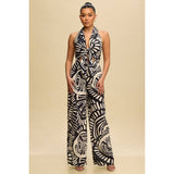 Tribal Tie Front Jumpsuit