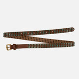 Azra | Leather Belt with Turquoise Patina Studs