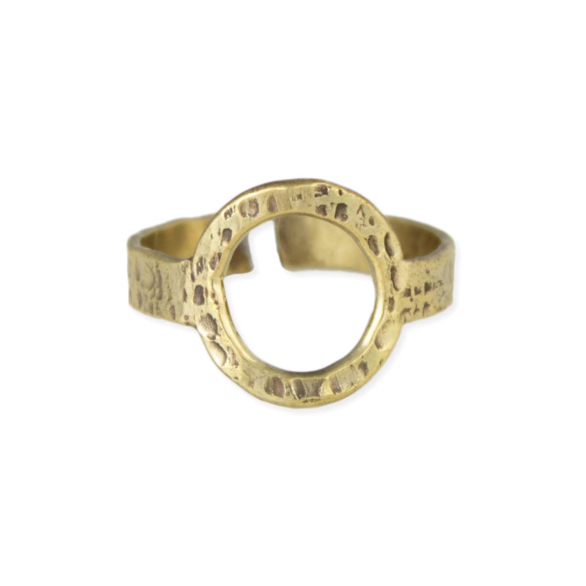 Textured Gold Circle Adjustable Ring