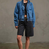 Washed Denim Bomber Jacket - RJ1071