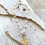 Queen Bee Pendant on Pearl Chain Necklace