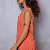 Lace Trim Babydoll Knit Top