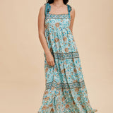 Border Print Maxi Dress