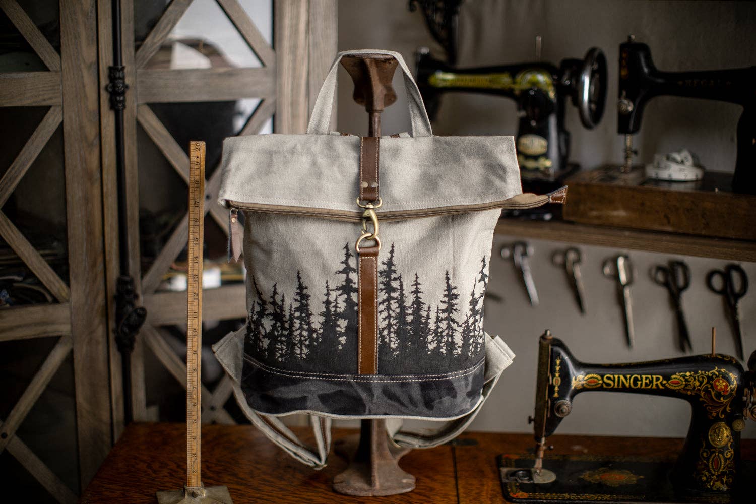 Black Spruce Forest Recycled Canvas Backpack