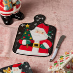Christmas Whimsy Santa Cheese Board & Knife Set