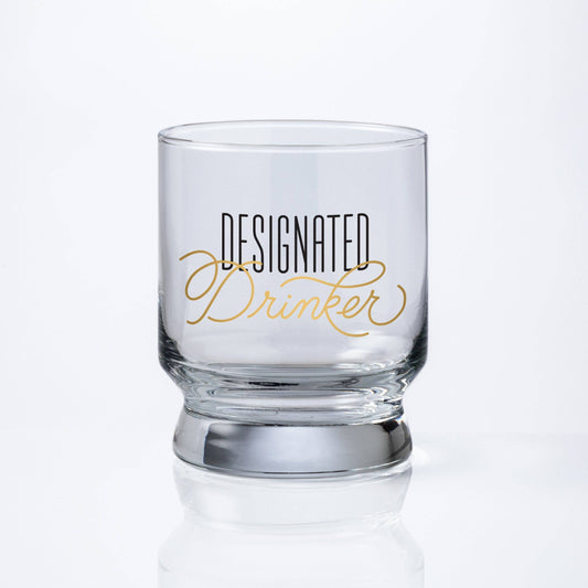 "Designated Drinker" Lowball Glass