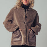 Plush Faux Shearling Jacket – Boxy Relaxed Fit