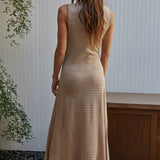 Knit Striped Maxi Sweater Dress