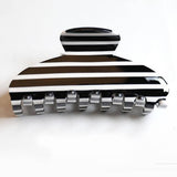 JUMBO STRIPE PLAID OVAL HAIR CLAW CLIPS | 40H1020