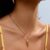 Coralie 18K Gold Non-Tarnish Fish Pendant Chain Necklace