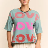 Garment-Wash Love Graphic Tee