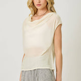 61197 Velvet Cowl Neck Top