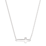 Silpada 'Simplex Cross' Horizontal Cross Necklace in Sterlin