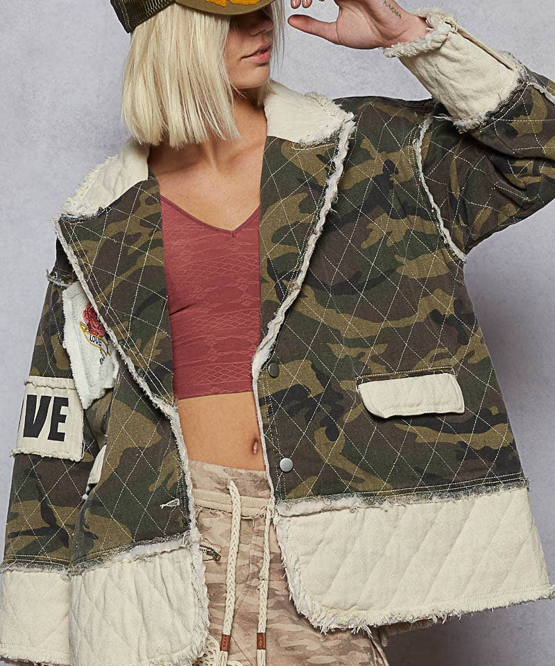 Camo Heart Detail Jacket
