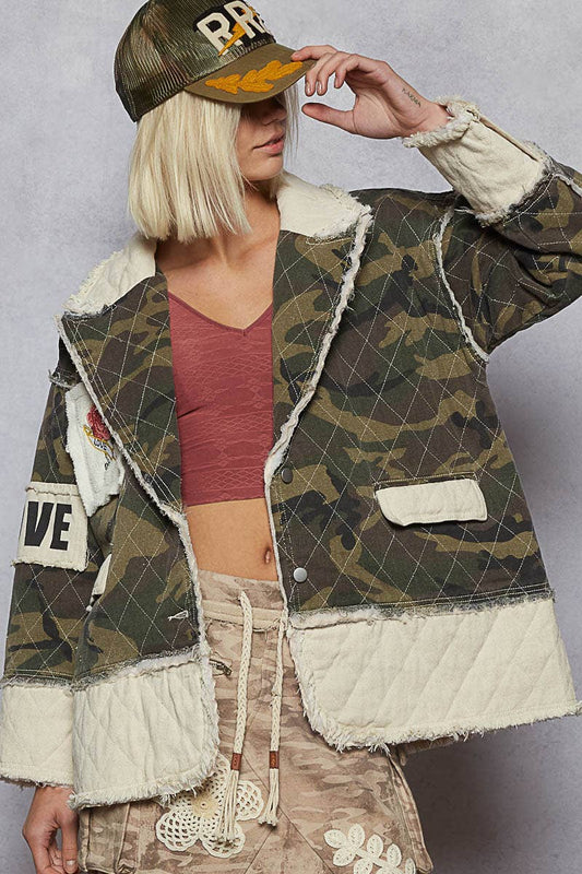 Camo Heart Detail Jacket