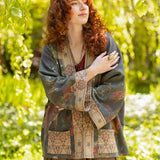 "The Messenger" Fleece Cottage Cardigan Jacket w/ Joan of Arc