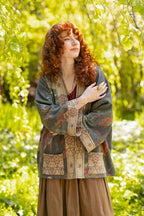 "The Messenger" Fleece Cottage Cardigan Jacket w/ Joan of Arc