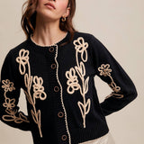 Embroidered Floral Knit Cardigan