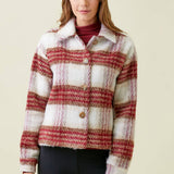 60367 Plaid Printed Jacket