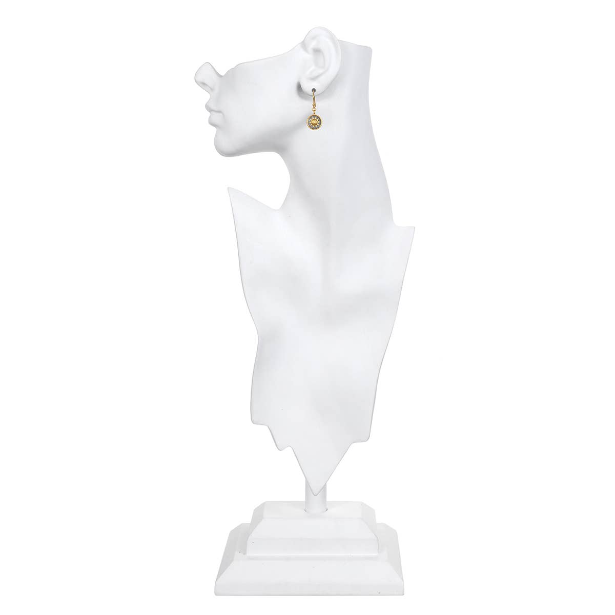 White Topaz Gold & Gunmetal Celestial Earrings