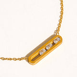 Yveline 18K Gold Non-Tarnish Bar Pendant Necklace