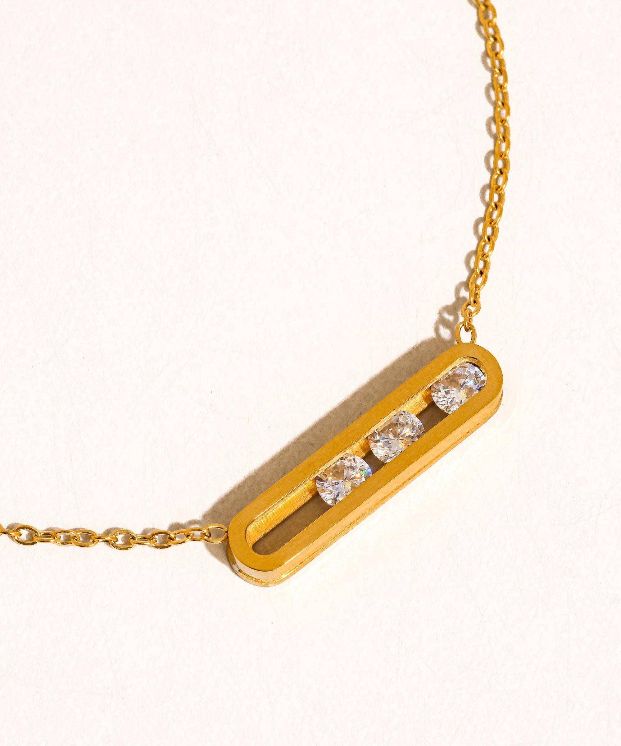 Yveline 18K Gold Non-Tarnish Bar Pendant Necklace