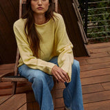 W2114 | Knit Sweater Rolled Round Neck Pullover Top