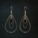Oval and Teardrop Hoop Earrings
