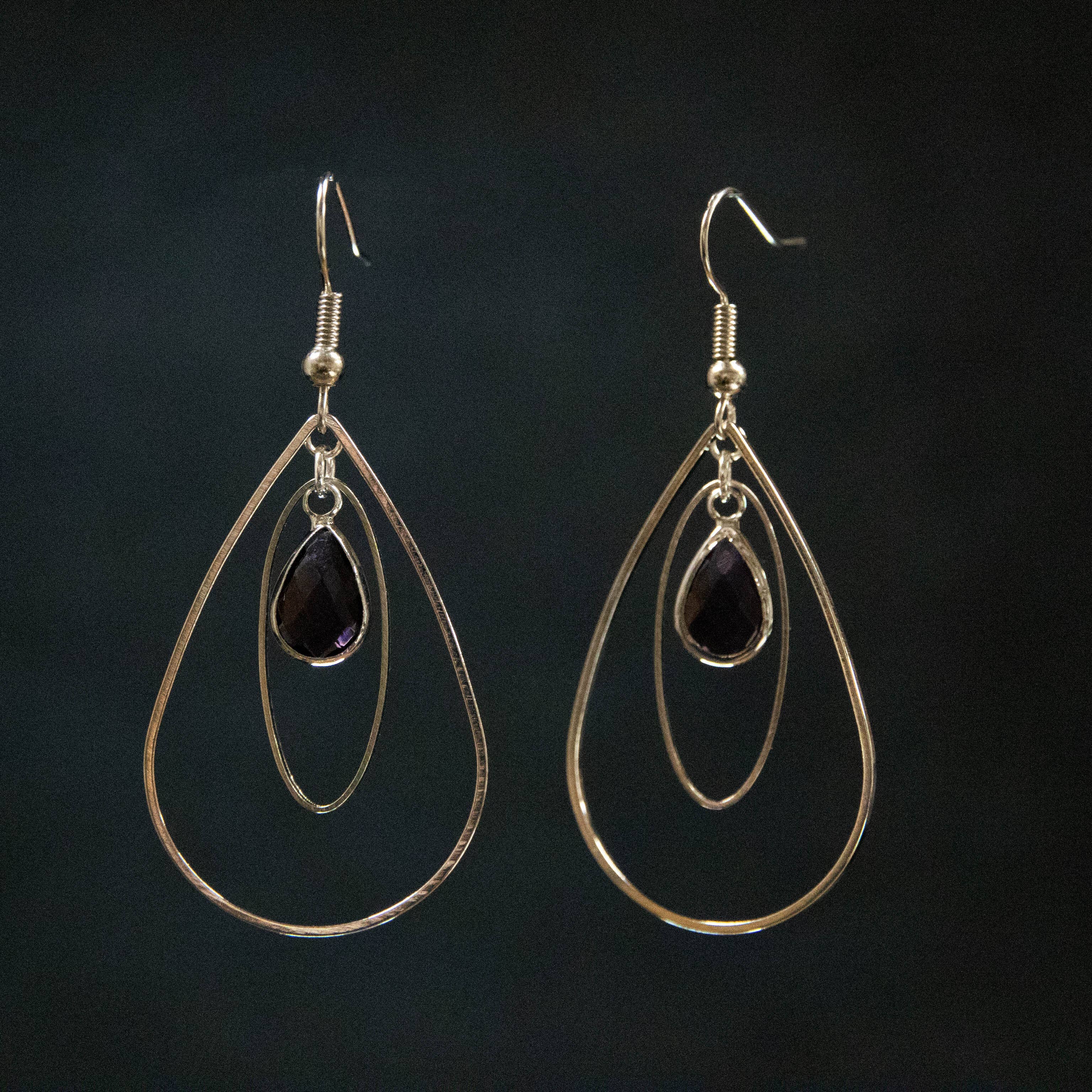 Oval and Teardrop Hoop Earrings