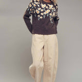 Daisy Embroidered Floral Knit Sweater