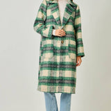 61234 Plaid Long Coat
