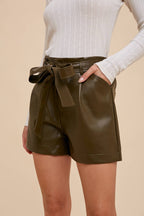 Vegan Leather Shorts
