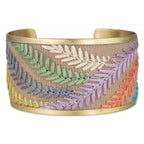 Pastel Ferns Embroidered Cuff Bracelet