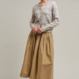 Leopard Print Knit Cardigan with Gold Buttons