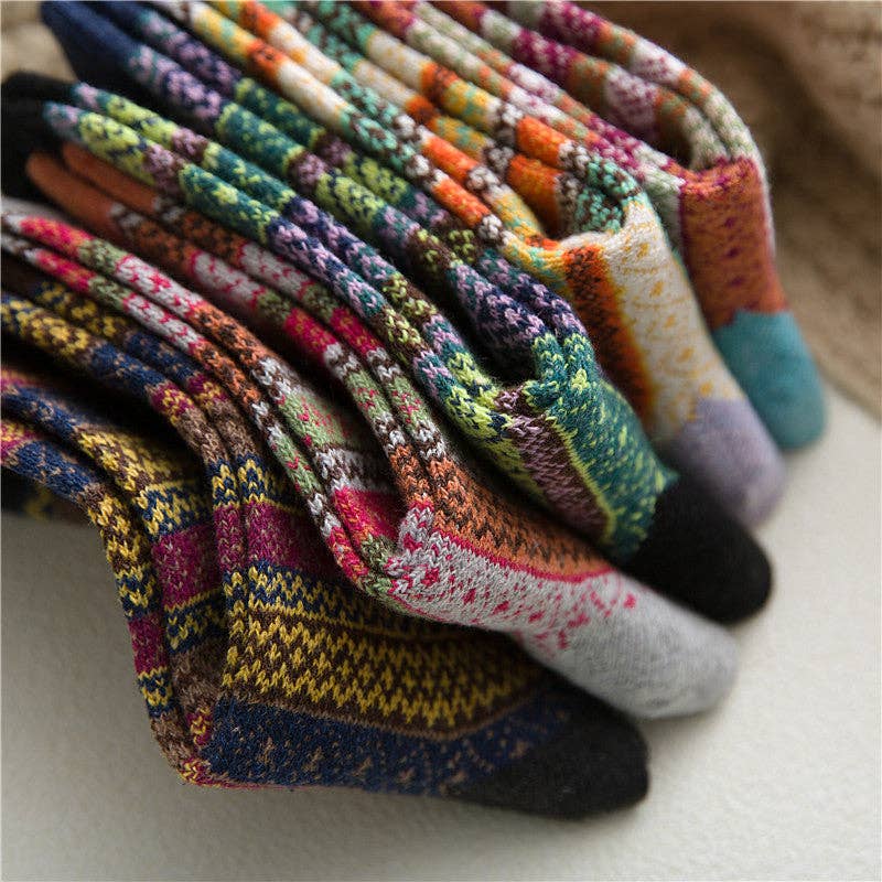 5 Pairs Bohemian Style Wool-Blend Socks