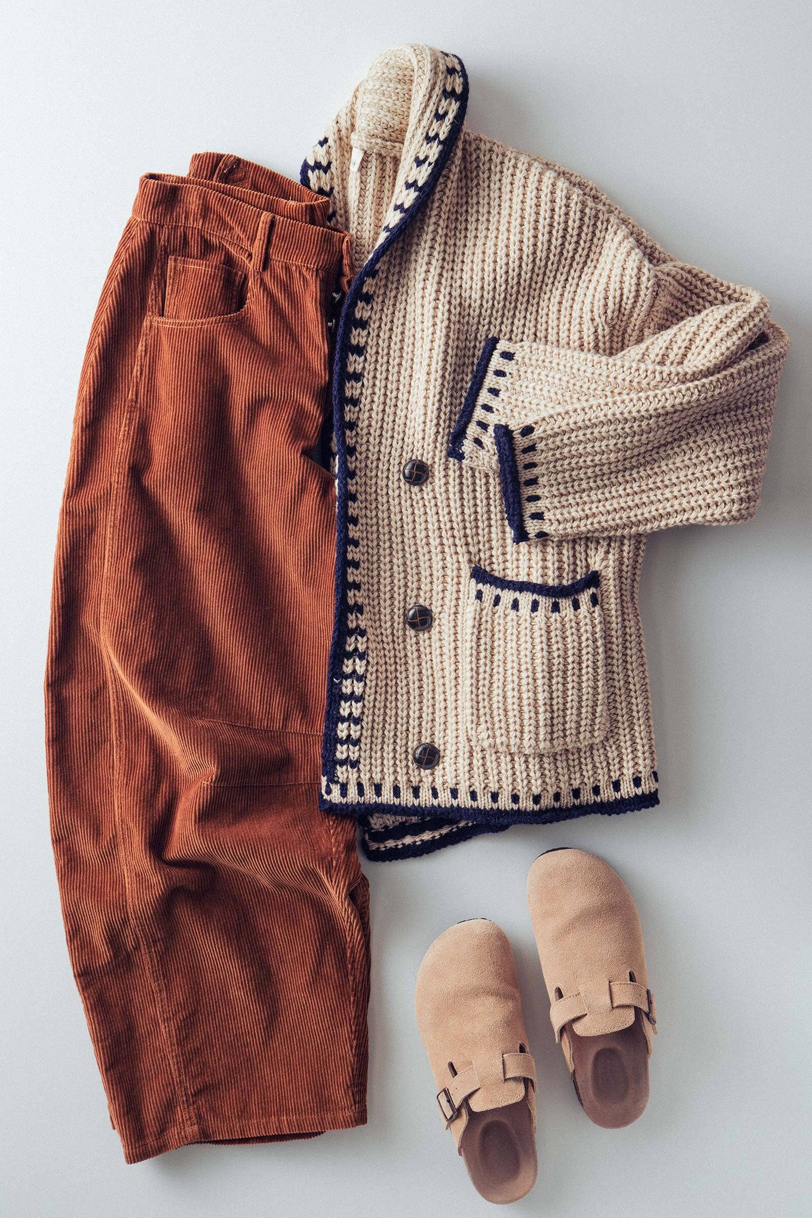 Chunky Knit Oversized Contrast Cardigan