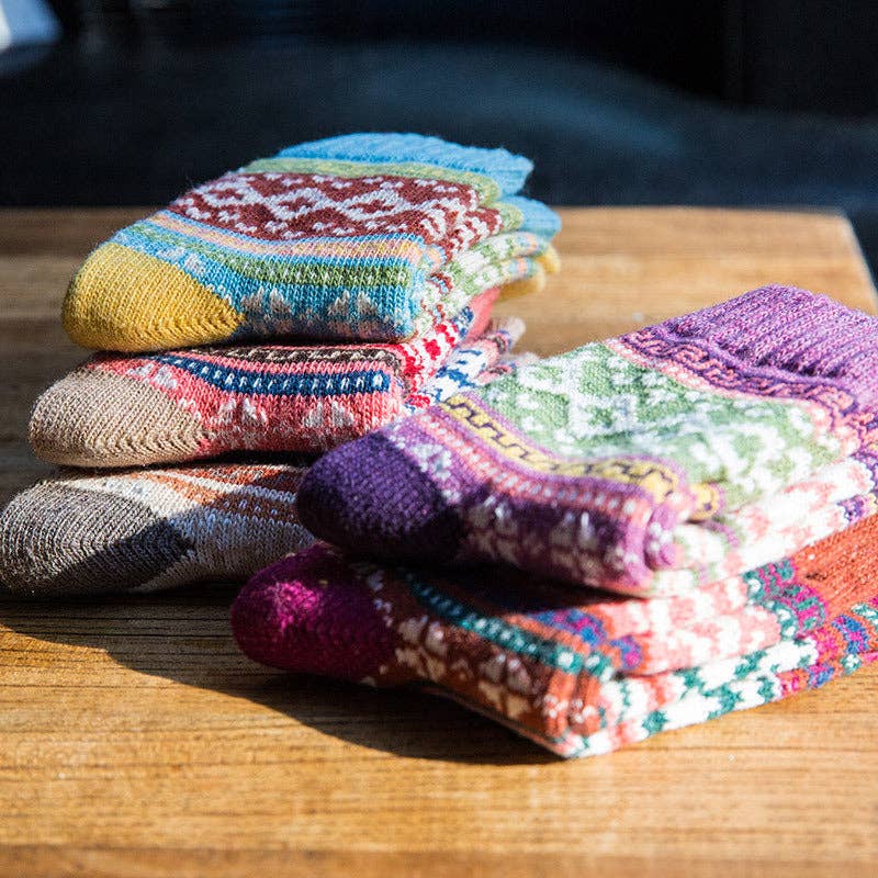 Bohemian Wool-Blend Socks