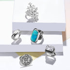 Compressed Mojave Turquoise Ring