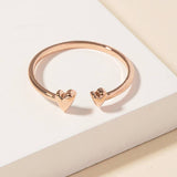 Gold Dipped Delicate Double Heart Open Ring