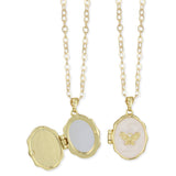 Spring Memories Gold Butterfly Locket Necklace