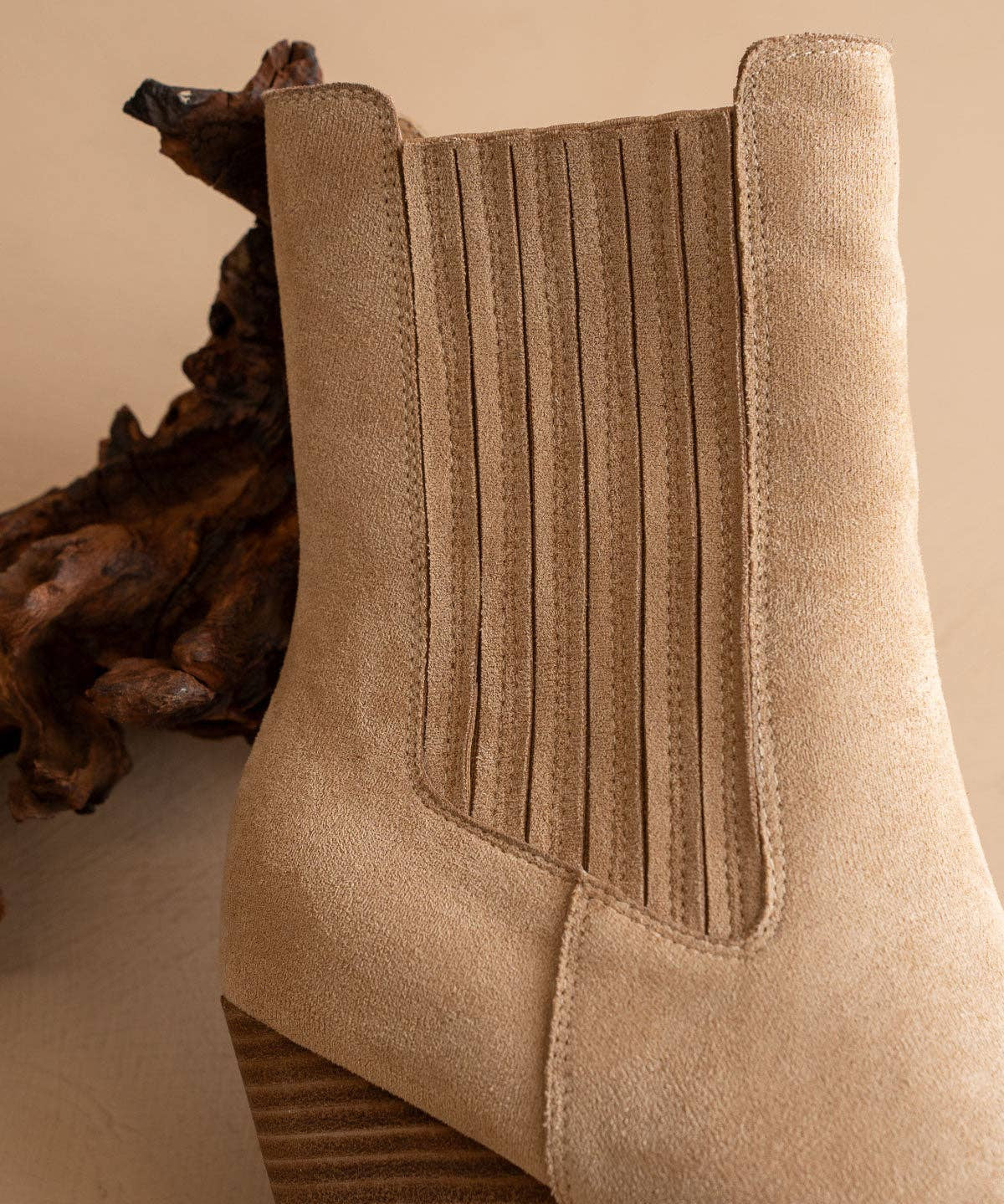 The Lydia | Almond Suede Bootie