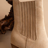 The Lydia | Almond Suede Bootie