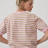 Stripe Knit Short Sleeve Sweater Top - RSW1200