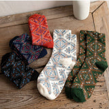 Retro Mid-calf Patterned Socks