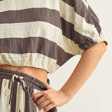 T4525ST   WIDE STRIPE BOAT NECK TOP