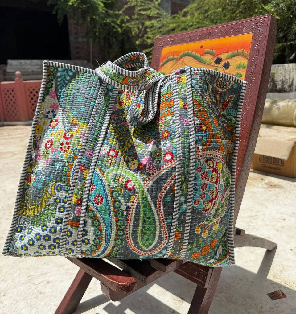 Paisley Cotton Tote Bag