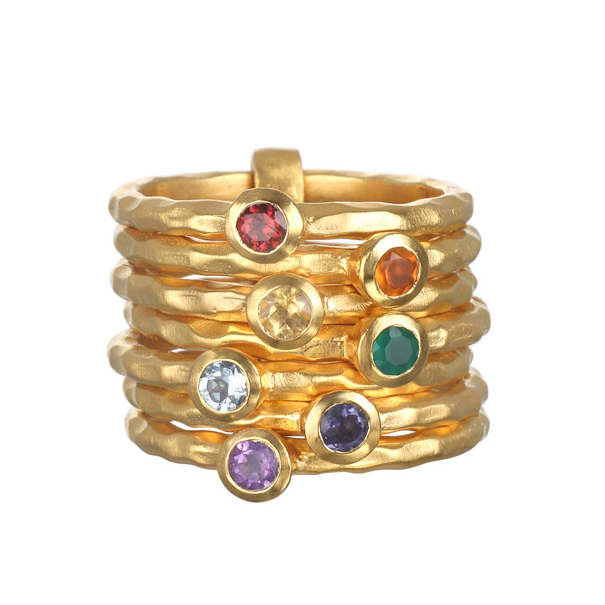 Multi-Band 7 Chakra Gemstone Ring